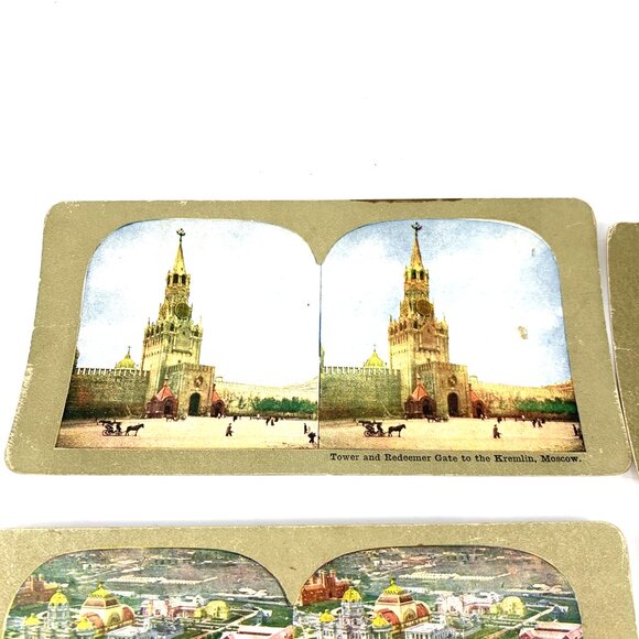 Stereoview Stereoptic Cards Lot of 8 Black White Color Antique - Picture 2 of 7